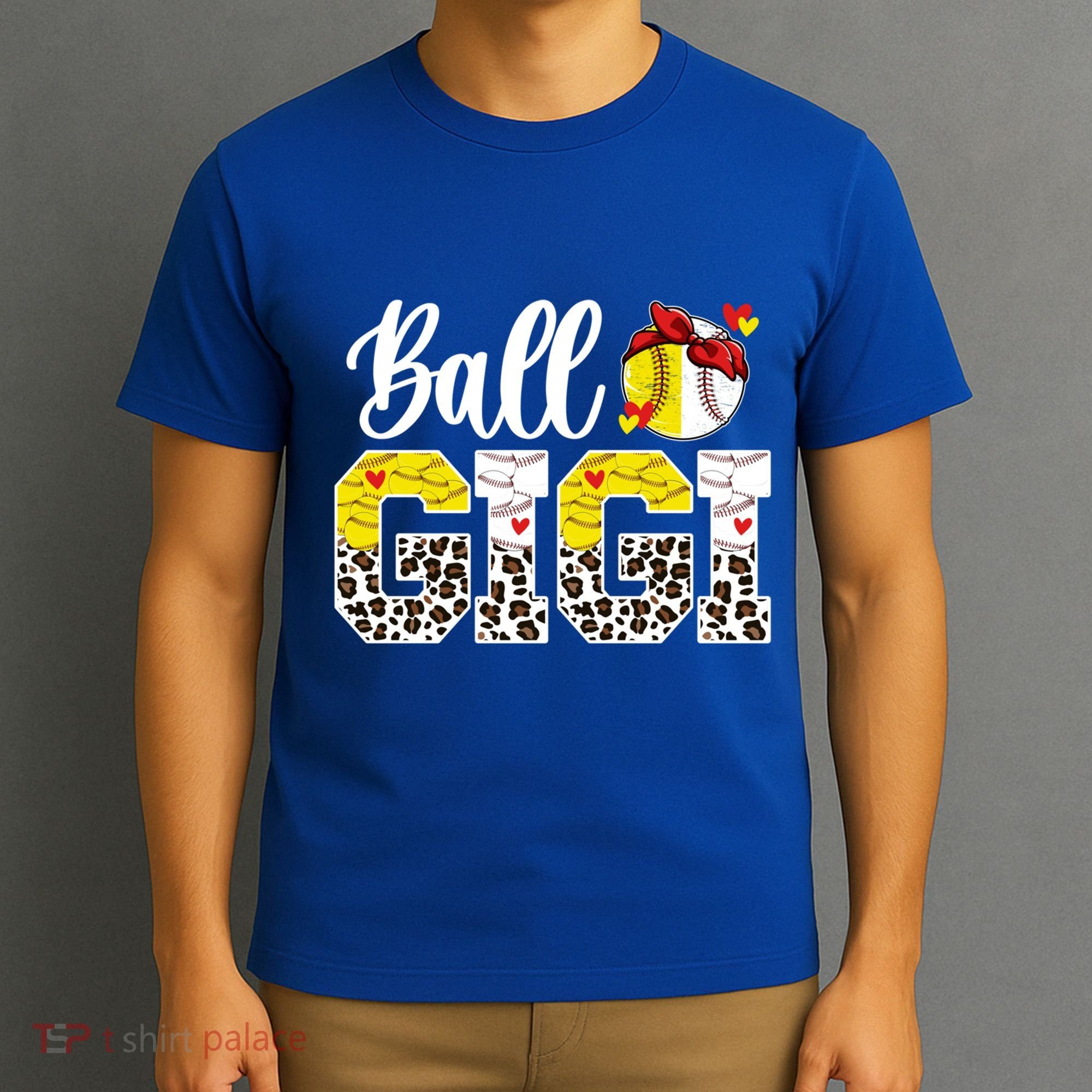 Ball Gigi Leopard Baseball Softball Gigi Grandma Great Gift T-Shirt