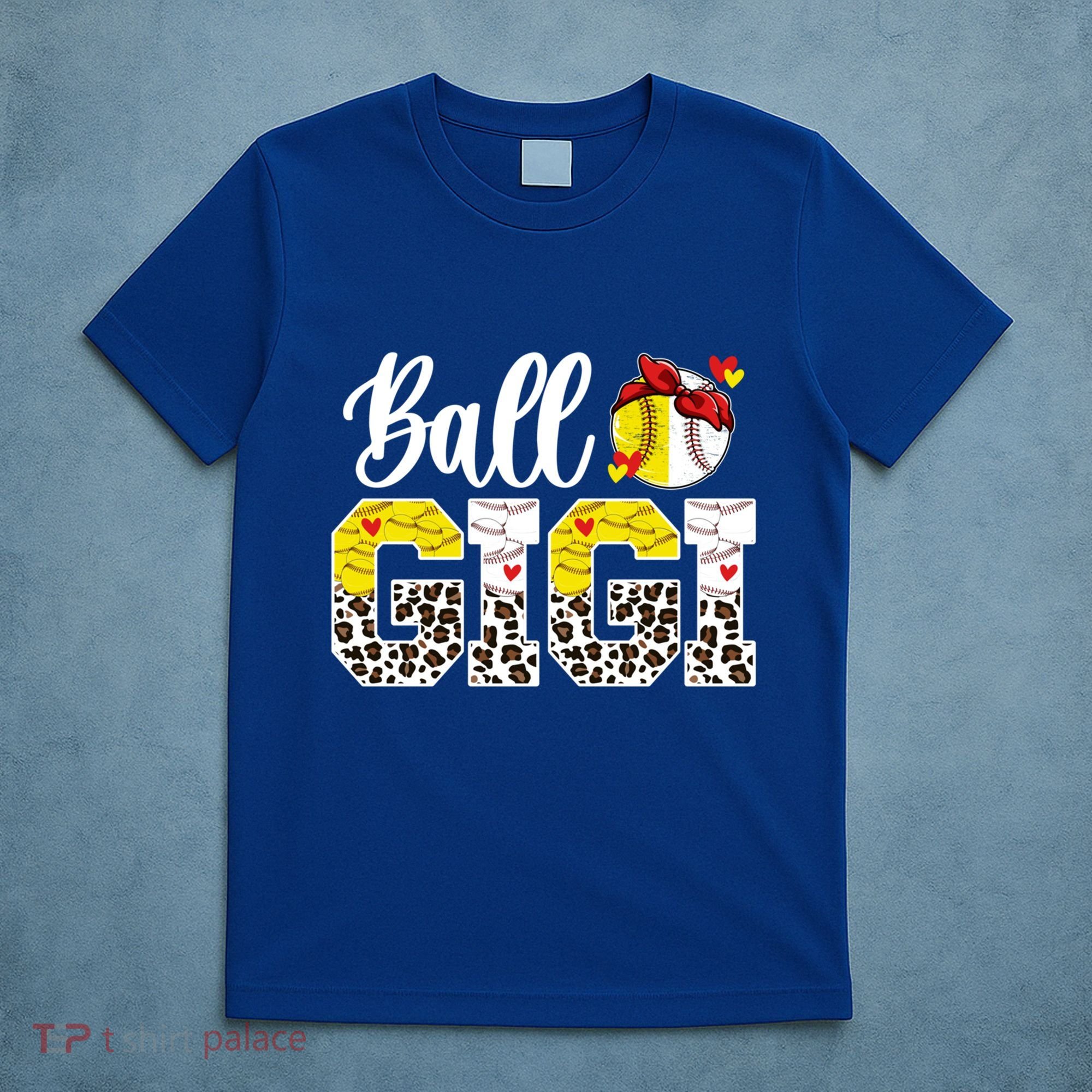 Ball Gigi Leopard Baseball Softball Gigi Grandma Great Gift T-Shirt