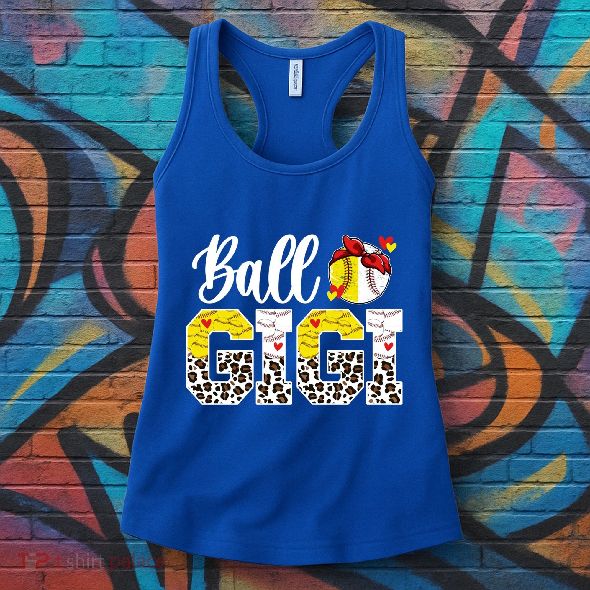 Ball Gigi Leopard Baseball Softball Gigi Grandma Great Gift Women's Tank Top