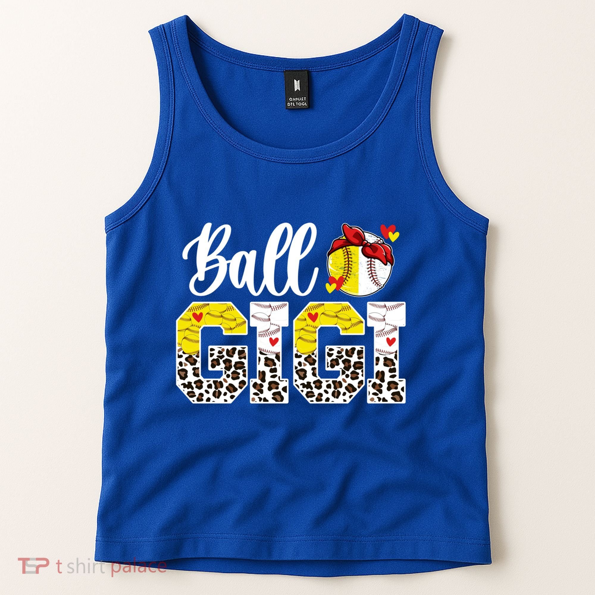 Ball Gigi Leopard Baseball Softball Gigi Grandma Great Gift Tank Top