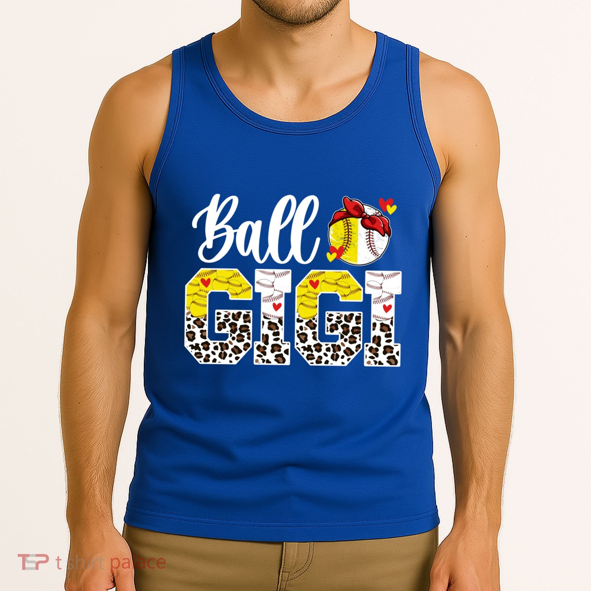 Ball Gigi Leopard Baseball Softball Gigi Grandma Great Gift Tank Top