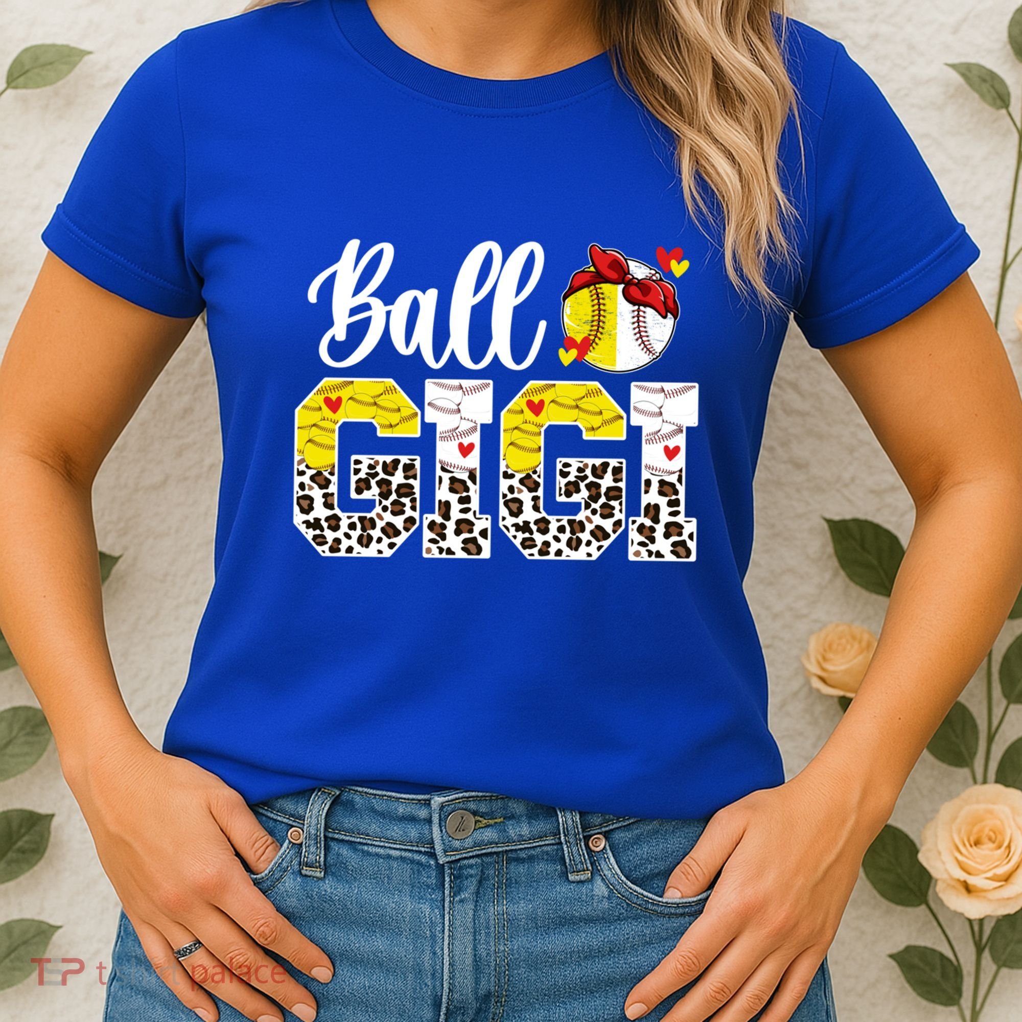 Ball Gigi Leopard Baseball Softball Gigi Grandma Great Gift Women's T-Shirt