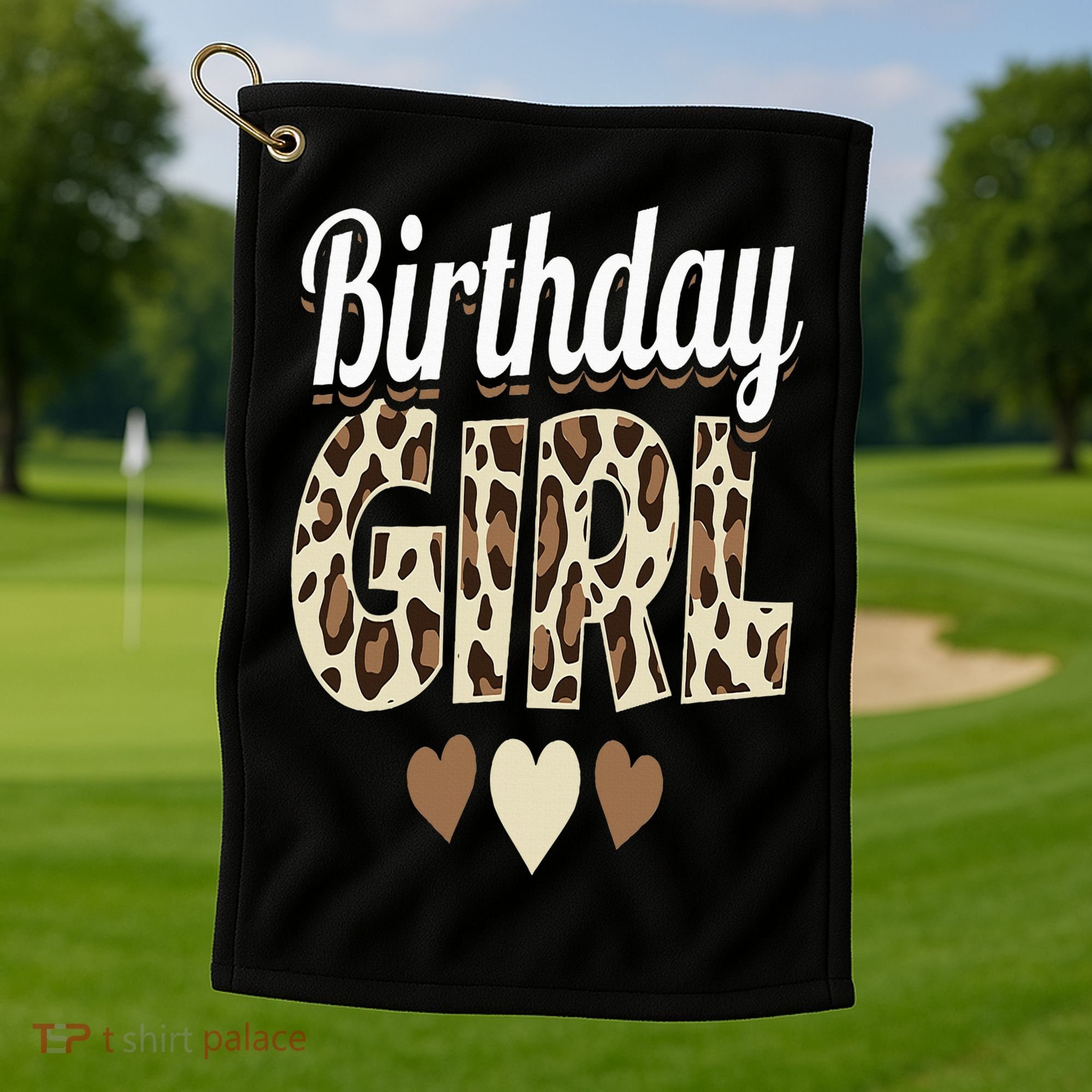 Birthday Girl Leopard Golf Towel