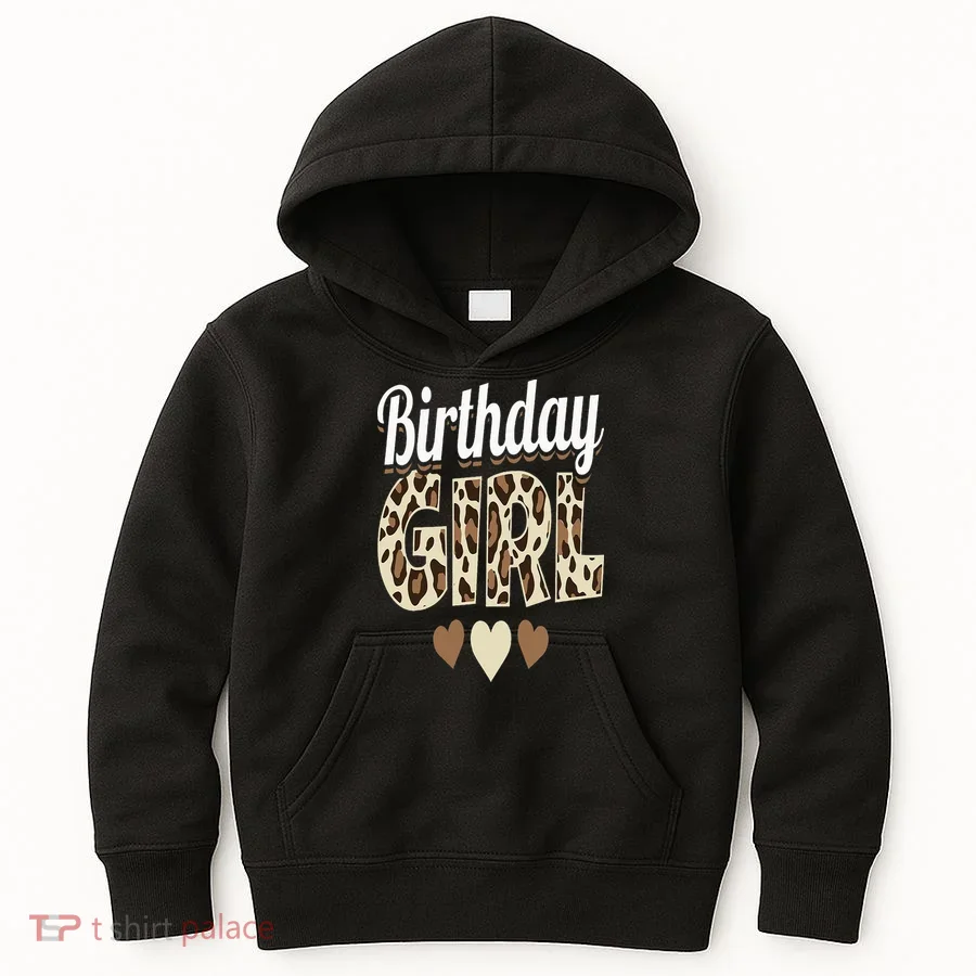 Birthday Girl Leopard Kids Hoodie