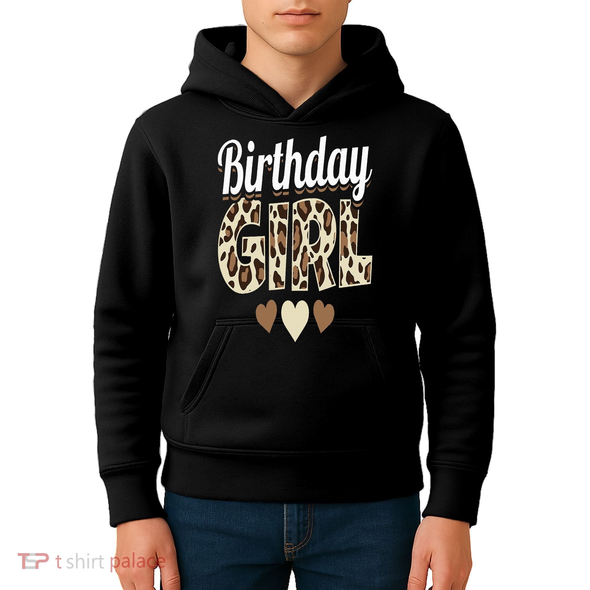 Birthday Girl Leopard Kids Hoodie