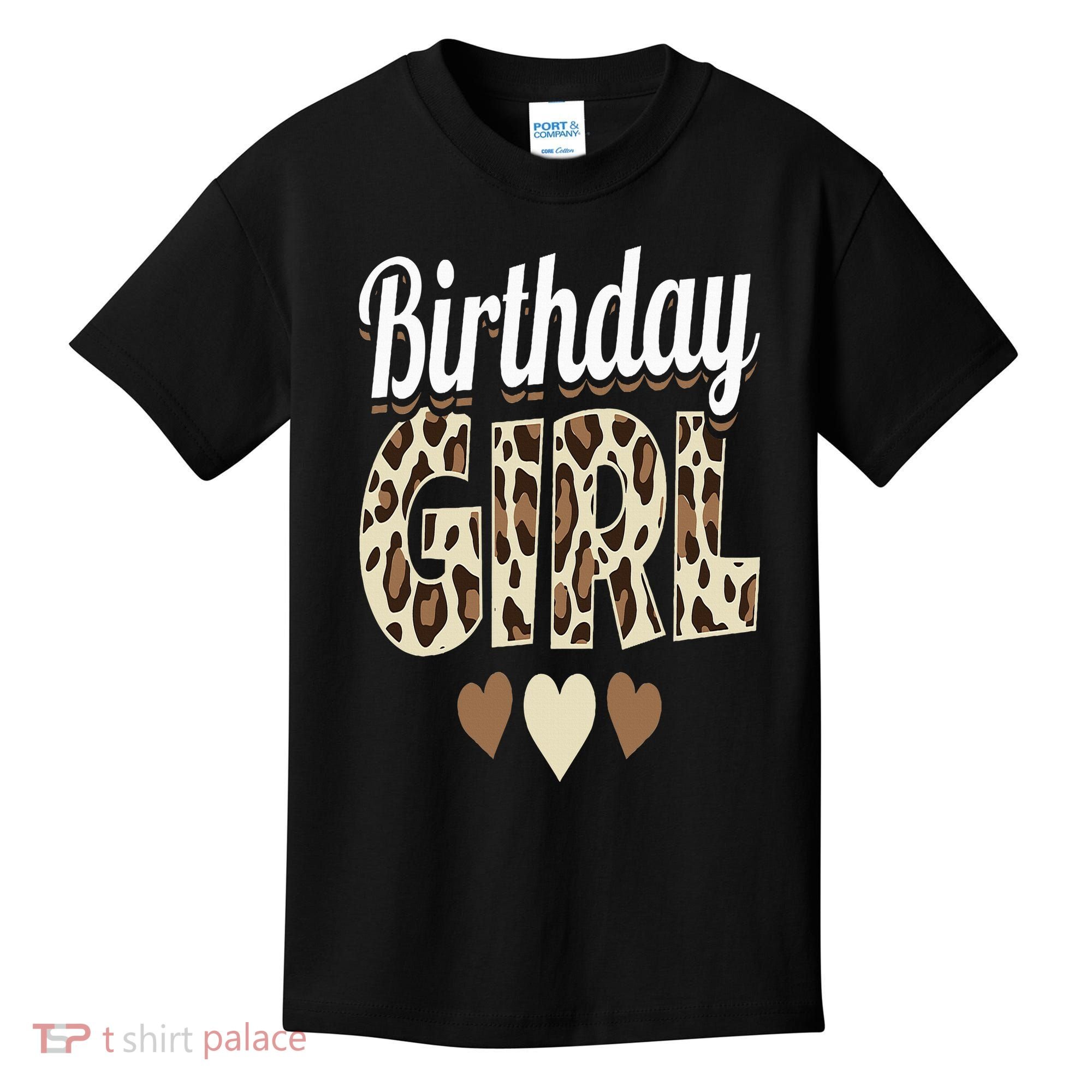 Birthday Girl Leopard Kids T-Shirt