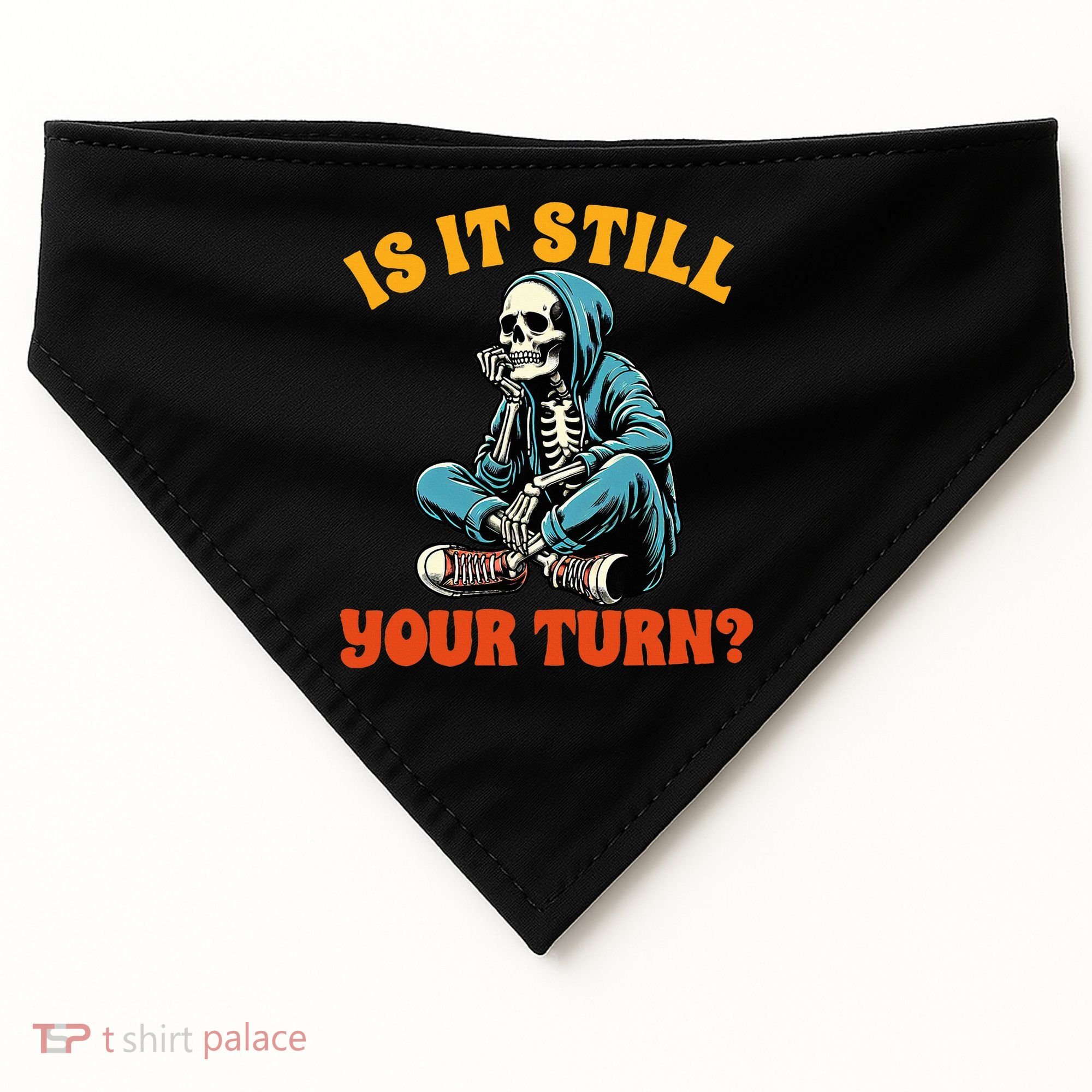 Board Game Lover Skeleton Game Night Is It Still Your Turn USA-Made Doggie Bandana
