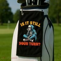 Board Game Lover Skeleton Game Night Is It Still Your Turn Golf Towel thumb 2