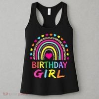 Birthday Girl Leopard Rainbow Birthday Party Family Women's Tank Top thumb 3