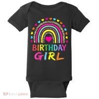 Birthday Girl Leopard Rainbow Birthday Party Family Baby Bodysuit thumb 0
