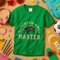 Blacktop Grill Master Griddle Bbq Stone Chef Kids T-Shirt thumb 3