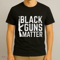 Black Guns Matter Quote Ak 47 Picture T-Shirt thumb 3