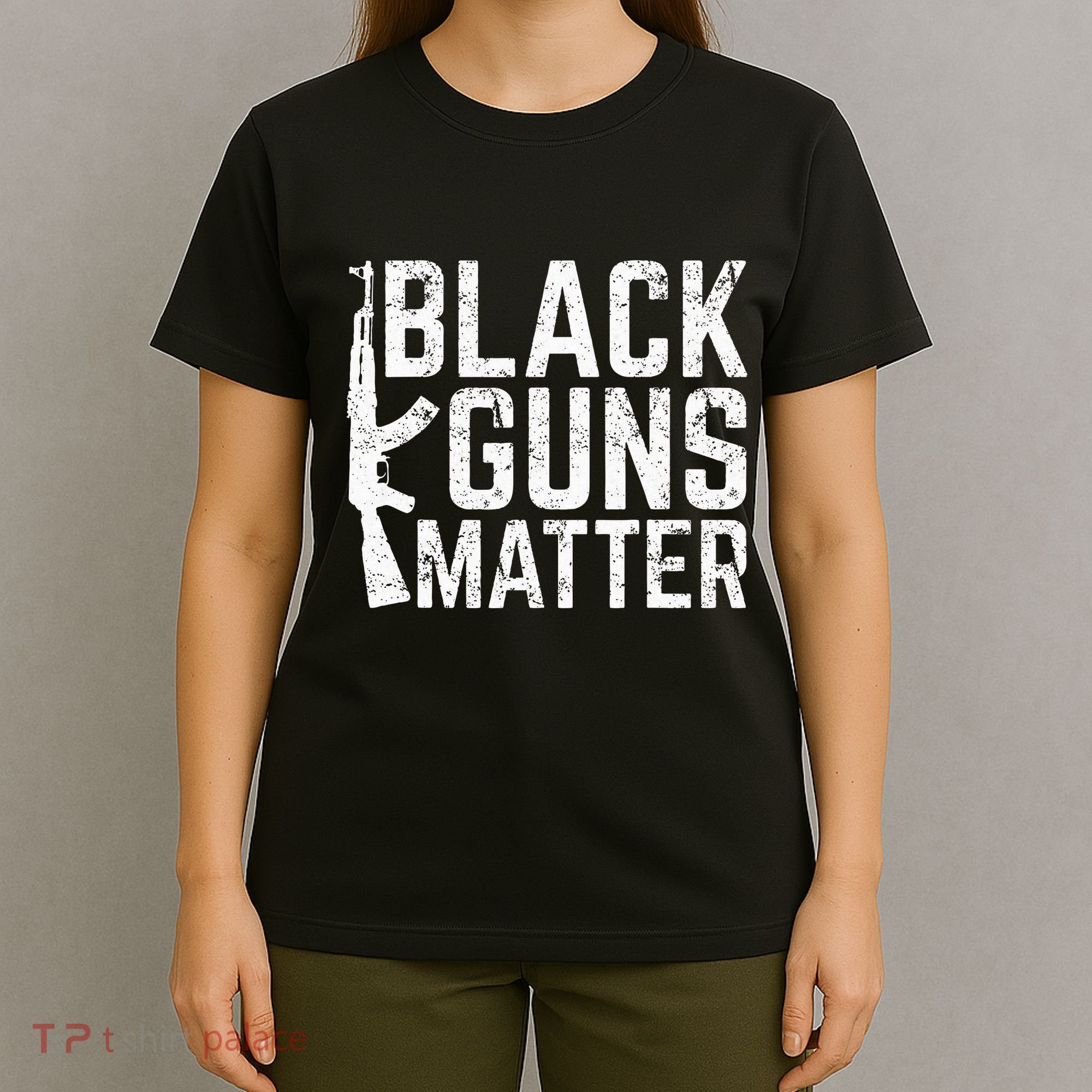 Black Guns Matter Quote Ak 47 Picture T-Shirt
