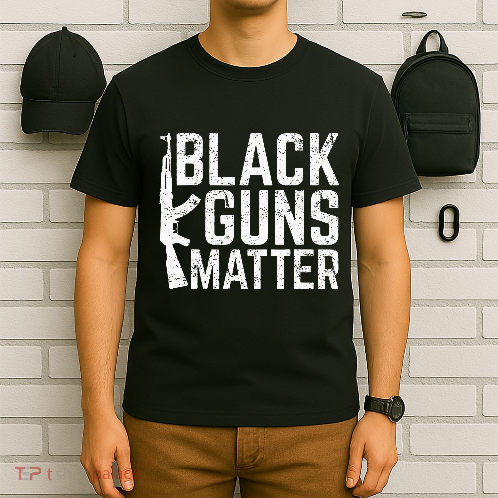 Black Guns Matter Quote Ak 47 Picture T-Shirt