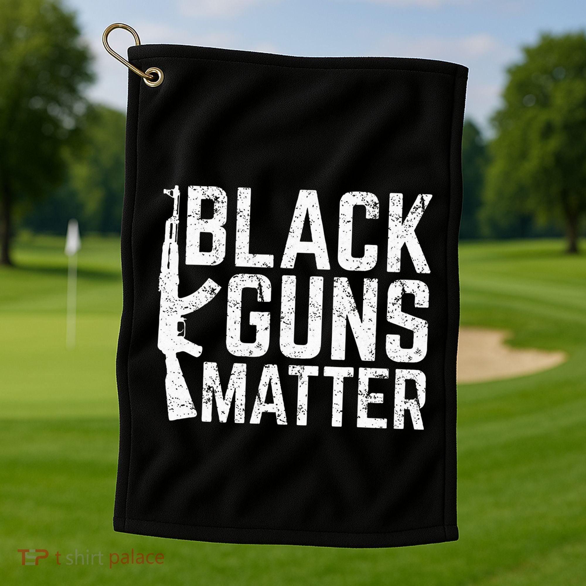 Black Guns Matter Quote Ak 47 Picture Golf Towel