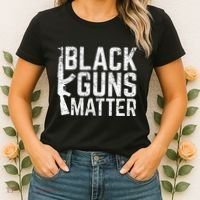 Black Guns Matter Quote Ak 47 Picture Women's T-Shirt thumb 2