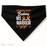 Badass Gigi Multiple Sclerosis Ms Warrior Gift USA-Made Doggie Bandana thumb 0