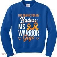 Badass Gigi Multiple Sclerosis Ms Warrior Gift Kids Sweatshirt thumb 0