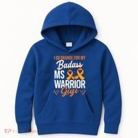 Badass Gigi Multiple Sclerosis Ms Warrior Gift Kids Hoodie thumb 0
