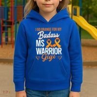 Badass Gigi Multiple Sclerosis Ms Warrior Gift Kids Hoodie thumb 3