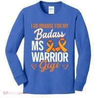 Badass Gigi Multiple Sclerosis Ms Warrior Gift Kids Long Sleeve Shirt thumb 0