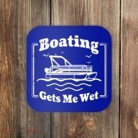 Boating Gets Me Wet Funny Boating Great Gift Coaster thumb 0