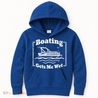 Boating Gets Me Wet Funny Boating Great Gift Kids Hoodie thumb 0