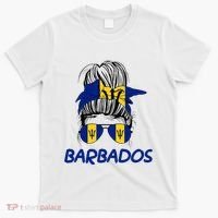 Barbados Girl Messy Bun Barbados Flag Barbadian Women T-Shirt thumb 0