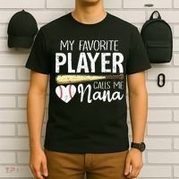 Baseball Grandma My Favorite Player Calls Me Nana Baseball T-Shirt thumb 6