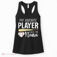 Baseball Grandma My Favorite Player Calls Me Nana Baseball Women's Tank Top thumb 0