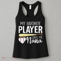Baseball Grandma My Favorite Player Calls Me Nana Baseball Women's Tank Top thumb 3