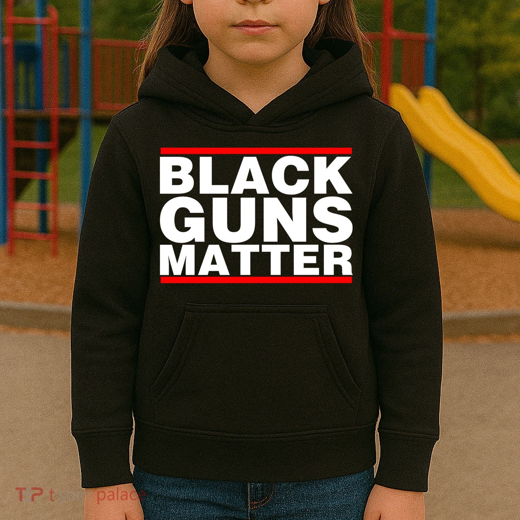 Black Guns Matter Shirt Gift For Gun Owner Kids Hoodie