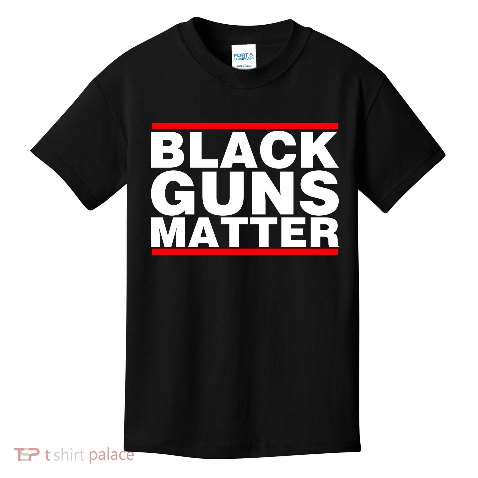 Black Guns Matter Shirt Gift For Gun Owner Kids T-Shirt
