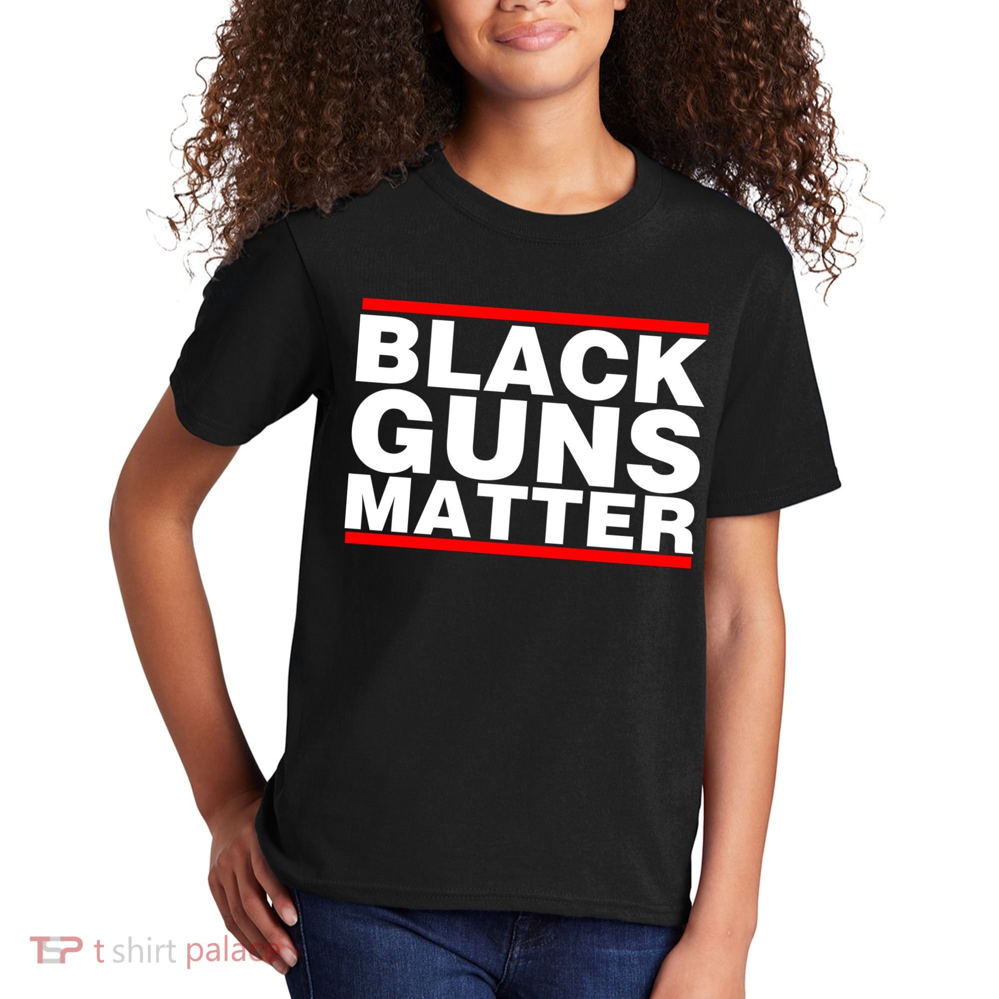 Black Guns Matter Shirt Gift For Gun Owner Kids T-Shirt