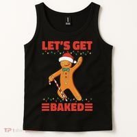 Baked Gingerbread Man Inappropriate Christmas Tank Top thumb 2