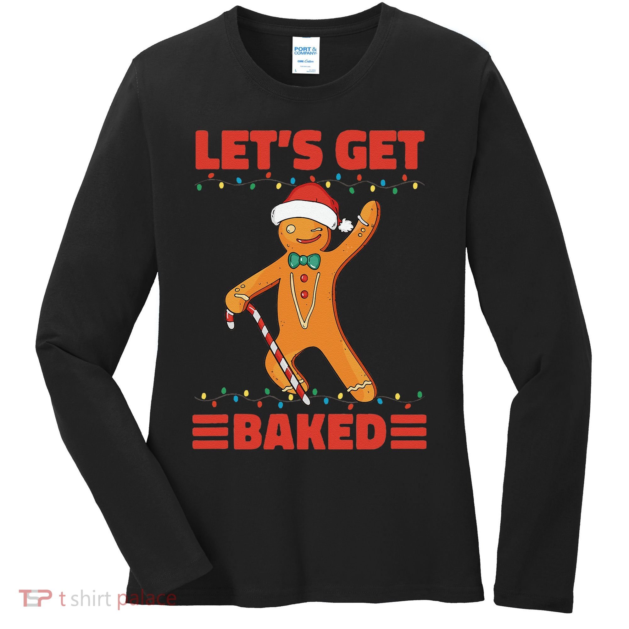 Baked Gingerbread Man Inappropriate Christmas Women's Long Sleeve Shirt