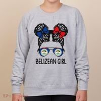 Belizean Girl Messy Hair Belize Pride Patriotic Women's Sweatshirt thumb 0