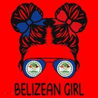 Belizean Girl Messy Hair Belize Pride Patriotic Santa Hat thumb 1