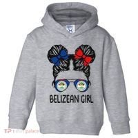 Belizean Girl Messy Hair Belize Pride Patriotic Toddler Hoodie thumb 0