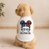 Belizean Girl Messy Hair Belize Pride Patriotic Doggie Tank thumb 2