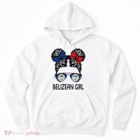 Belizean Girl Messy Hair Belize Pride Patriotic Hoodie thumb 0