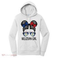 Belizean Girl Messy Hair Belize Pride Patriotic Women's Hoodie thumb 0