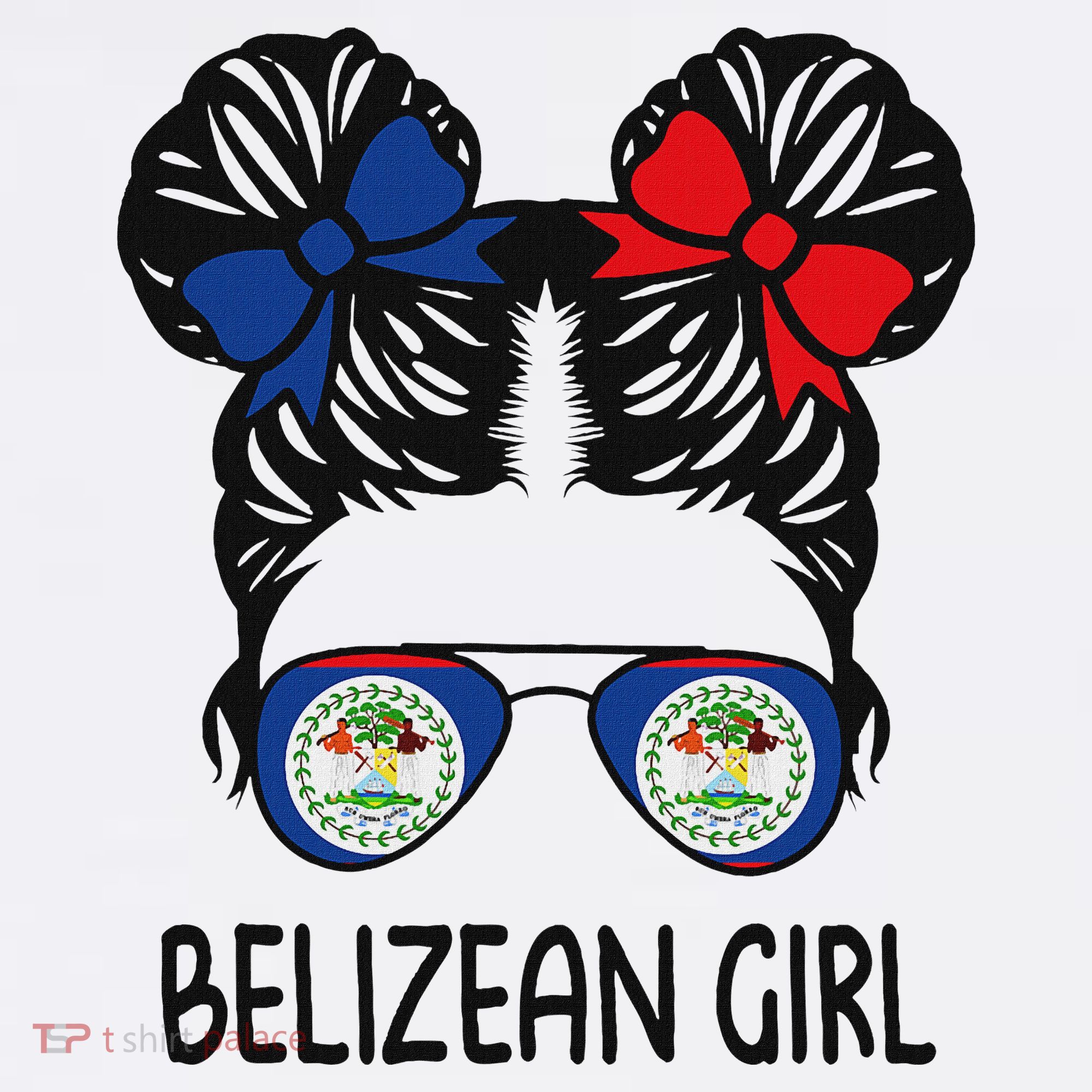 Belizean Girl Messy Hair Belize Pride Patriotic Women's Hoodie