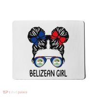 Belizean Girl Messy Hair Belize Pride Patriotic Mousepad thumb 0