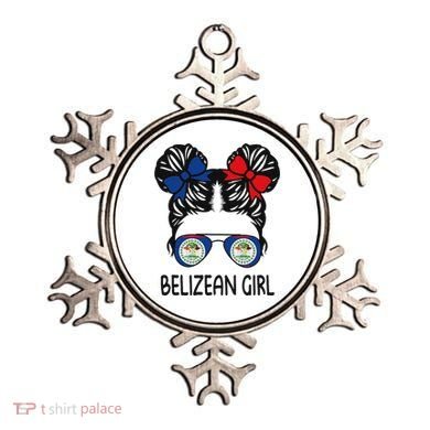 Belizean Girl Messy Hair Belize Pride Patriotic Ornament