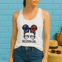 Belizean Girl Messy Hair Belize Pride Patriotic Women's Tank Top thumb 2