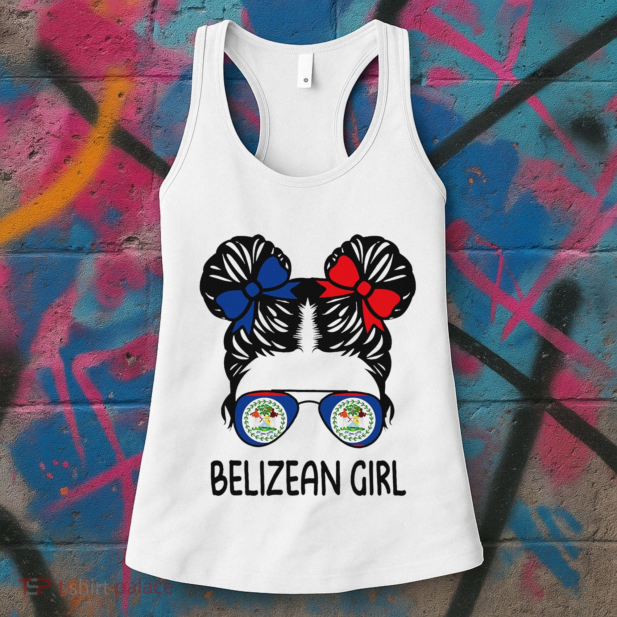 Belizean Girl Messy Hair Belize Pride Patriotic Women's Tank Top