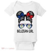 Belizean Girl Messy Hair Belize Pride Patriotic Baby Bodysuit thumb 0