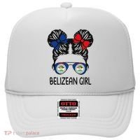 Belizean Girl Messy Hair Belize Pride Patriotic Hat thumb 0