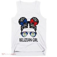 Belizean Girl Messy Hair Belize Pride Patriotic Tank Top thumb 0